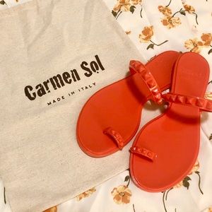 Carmen Sol Maria Flats Orange Brand New